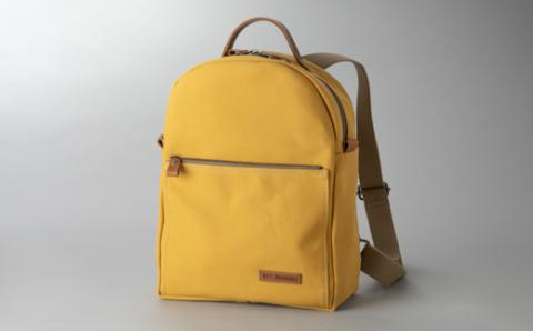 【J-195】ｋｉｉ工房　帆布かばん　山型リュック　マスタード【高島屋選定品】
