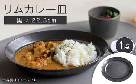 【瀬戸焼】リムカレー皿（黒）【株式会社カネ三商店】 / 皿 食器 カレー皿 ギフト プレゼント / 瀬戸市[BBDD003]