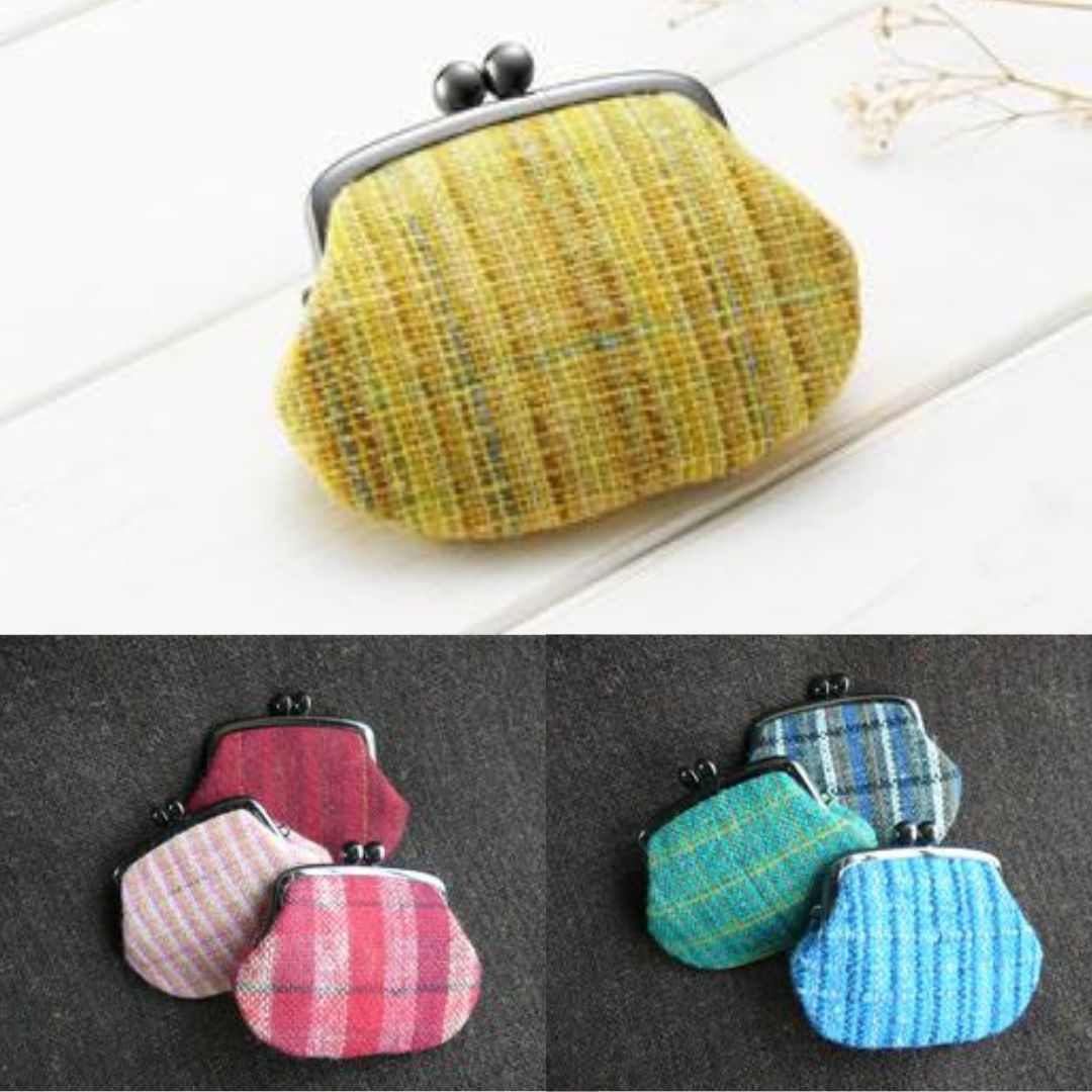 ホームスパン 小銭入（黄・茶）