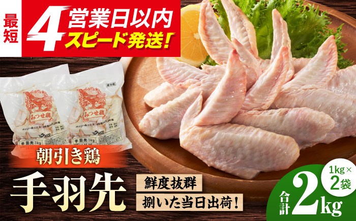 
            ＜新鮮！産地直送＞みつせ鶏の朝びき鶏 手羽先 計2kg（1kg×2袋）【スピード発送】| 鶏肉 とりにく 手羽先 手羽 とり肉 から揚げ おかず 鶏肉 | 吉野ヶ里町/ヨコオフーズ[FAE175]
          