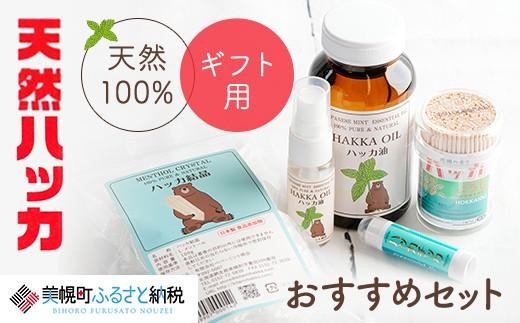 
                  【ギフト用】天然ハッカおすすめセット【配送不可地域：沖縄県】 天然ハッカ油 スプレー 詰め合わせ 虫除け 消臭 リフレッシュ 清涼感 アロマ ミント 暑さ対策 アウトドア キャンプ 登山 人気 おすすめ ランキング ふるさと納税 北海道 美幌町
                