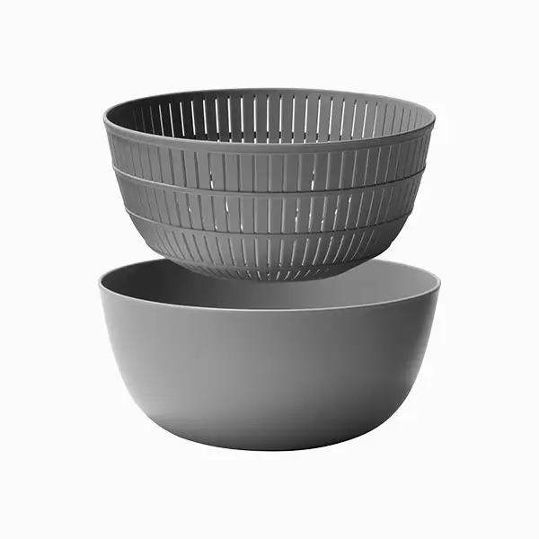 米とぎにも使える ザル ボウル グレー ／ キッチン用品 調理器具 耐熱 電子レンジ対応 食洗機対応 ライクイット like-it 奈良県 葛城市【like023-2A】
