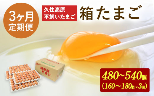 【定期便】久住高原 平飼いたまご 箱たまご 10kg×3ヶ月