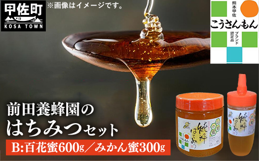 【甲佐ブランド】前田養蜂園　蜂蜜Bセット【こうさんもん認定商品】- はちみつ みかん 蜜柑 百花 ハチミツ 国産 熊本県産 900g 無添加 ハニー honey 純粋はちみつ 人気 送料無料 熊本県 甲佐町【価格改定】