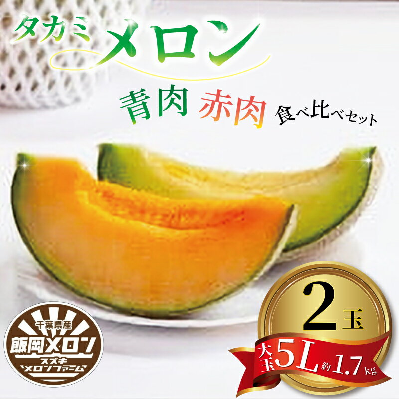 【ふるさと納税】 ＜2025年先行受付＞飯岡メロン(青肉・赤肉セット)5L(約1.7kg)各1玉 メロン 飯岡メロン 大玉 青肉メロン 赤肉メロン フルーツ 果物 プレゼント 贈答 ギフト デザート スイーツ お菓子 おやつ 青肉 赤肉 野菜 青果 お祝い お礼 母の日 千葉県 旭市