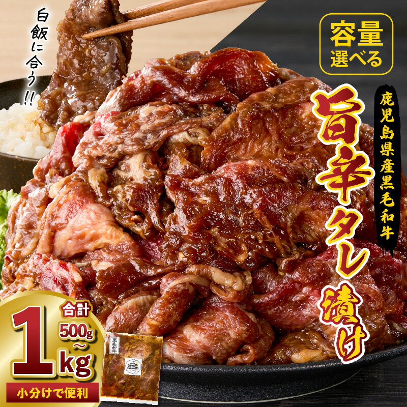【ふるさと納税】＜容量選べる！＞ 鹿児島県産 黒毛和牛 旨辛 タレ漬け 肉 牛肉 焼肉 焼き肉 和牛 タレ 惣菜 総菜 味付け おかず ごはん 冷凍 小分け 厳選 コラボ 限定 肉旅 焼肉なか野 九州電算 ふるさと納税 鹿児島 おすすめ ランキング プレゼント ギフト