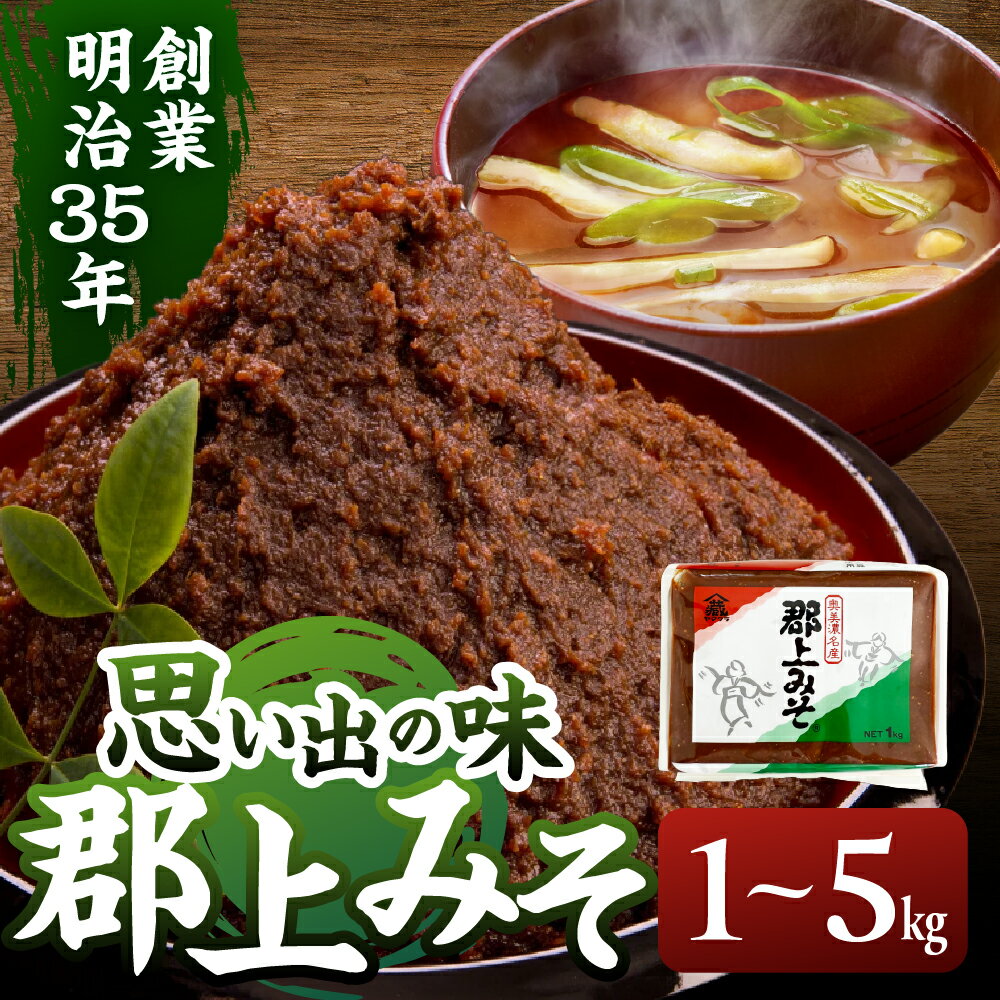 【ふるさと納税】郡上みそ 1～5kg 内容量選べる1～5個 味噌 みそ 国産 発酵 味噌汁/ 食品 調味料 セット 詰め合わせ 5000円 [G0149]