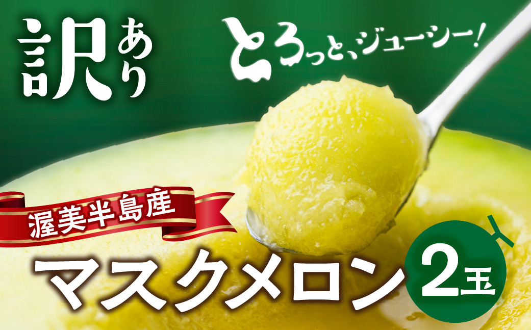 
            訳あり 先行予約 渥美半島産 マルカ農園のマスクメロン 2玉 (1玉1.3kg以上) ご自宅用 めろん 箱詰め フルーツ 果物 田原市 産地直送 夏
          