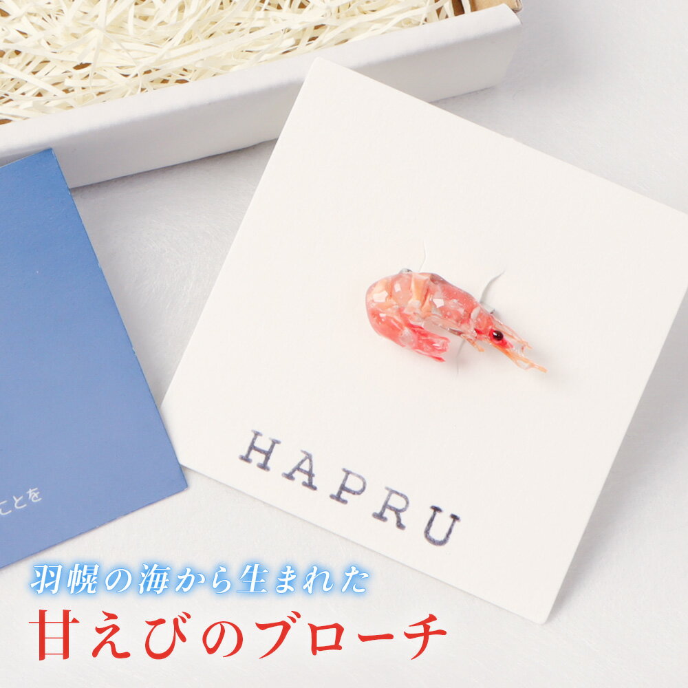 【ふるさと納税】羽幌の海から生まれた「甘えびのブローチ」 | ブローチ シーグラス 甘えび あまえび アマエビ 海老 エビ 特産品 海洋プラスチック プラスチック アップサイクル リサイクル エコ アクセサリー 雑貨 小物 ファッション 北海道 羽幌町 羽幌【26010】