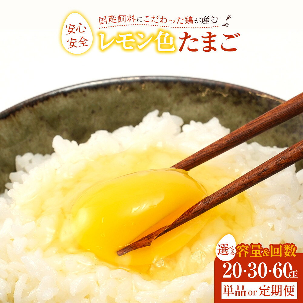 【ふるさと納税】【選べる玉数／定期便】国産飼料にこだわった鶏が産む安全安心の 『レモン色たまご』 | 楽天ふるさと 納税 和歌山県 和歌山 那智勝浦町 那智勝浦 支援 支援品 返礼品 たまご タマゴ 卵 ご当地 特産品 無添加 卵パック 目玉焼き 定期便