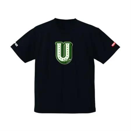 JTTA公認　卓球ユニフォーム【男女兼用(ドライ):Lサイズ】アルファベット　U　ブラック_装飾品・工芸品  洋服 _【1566786】