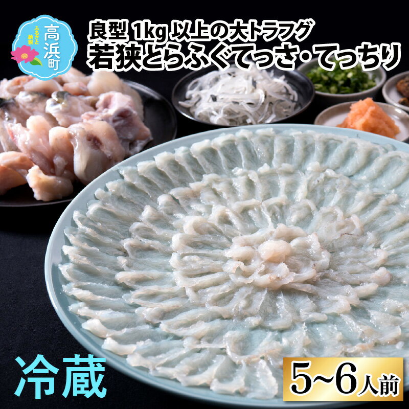 【ふるさと納税】【先行予約】【福井県産 若狭とらふぐ】若狭とらふぐてっさ・てっちりセット（5～6人前）【2025年10月より順次発送】|ふぐ ふぐ刺し ふぐ鍋 ふぐひれ 刺身 薄造り 冷蔵 ブランド 低カロリー 旬 贈り物 年末年始 お歳暮 贅沢 高級 送料無料 [H-007001]