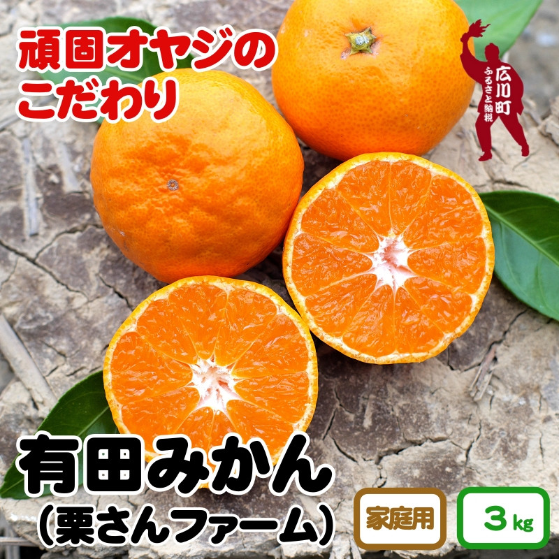 
▼有田みかん 3kg 家庭用 頑固オヤジのこだわりみかん ※11月中旬～翌年1月上旬頃より順次発送予定 【krf004-c-3】
