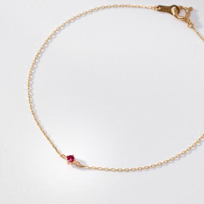 ふるさと納税 大津市 【K10 ルビーブレスレット】7月誕生石 毎日輝く 天然石ジュエリー 10金 イエローゴールド |  | 02