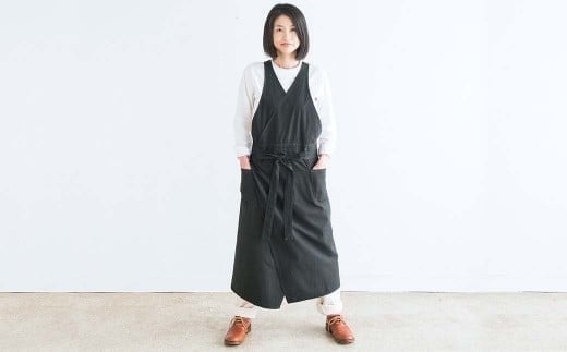 カシュクールエプロン_チャコール S-UW-A09A
