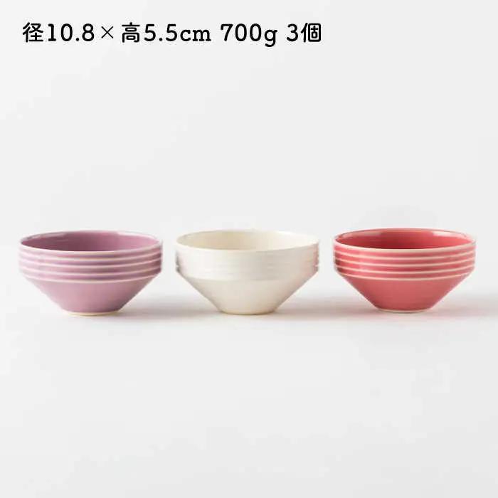 【美濃焼】祥風窯 曽根洋司 KOMAスタッキングボウル 3点セット【株式会社サンエー】 食器 ボウル サラダボウル デザートボウル 鉢 副菜鉢 スタッキング レッド ホワイト 赤 白 レンジ対応 食洗