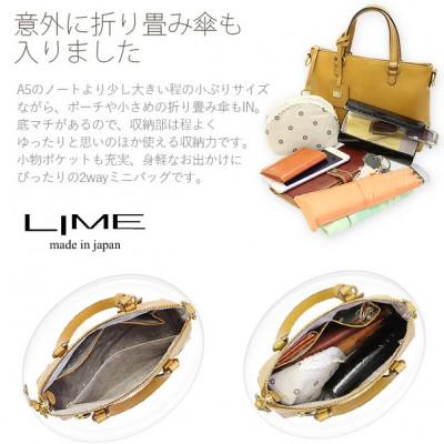 ふるさと納税 高松市 LIME(ライム)シルキーレザー 2wayミニバッグ [L-1936]　color:ネイビー |  | 01