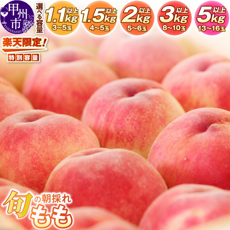 甲州市産 旬の朝採れ 桃 2kg 5玉 ～ 7玉 (HO)