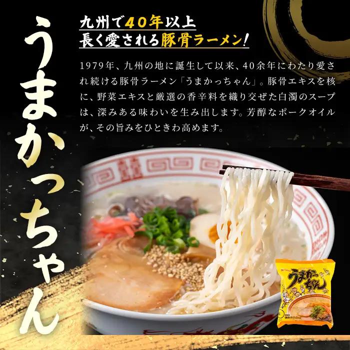 うまかっちゃん 3種食べ比べセット (30食) 麺 麺類 豚骨ラーメン 九州 豚骨 白濁スープ 即席ラーメン お手軽 インスタント 袋麺 簡単調理 福岡県 セット お楽しみ ポークオイル 【FUKUO