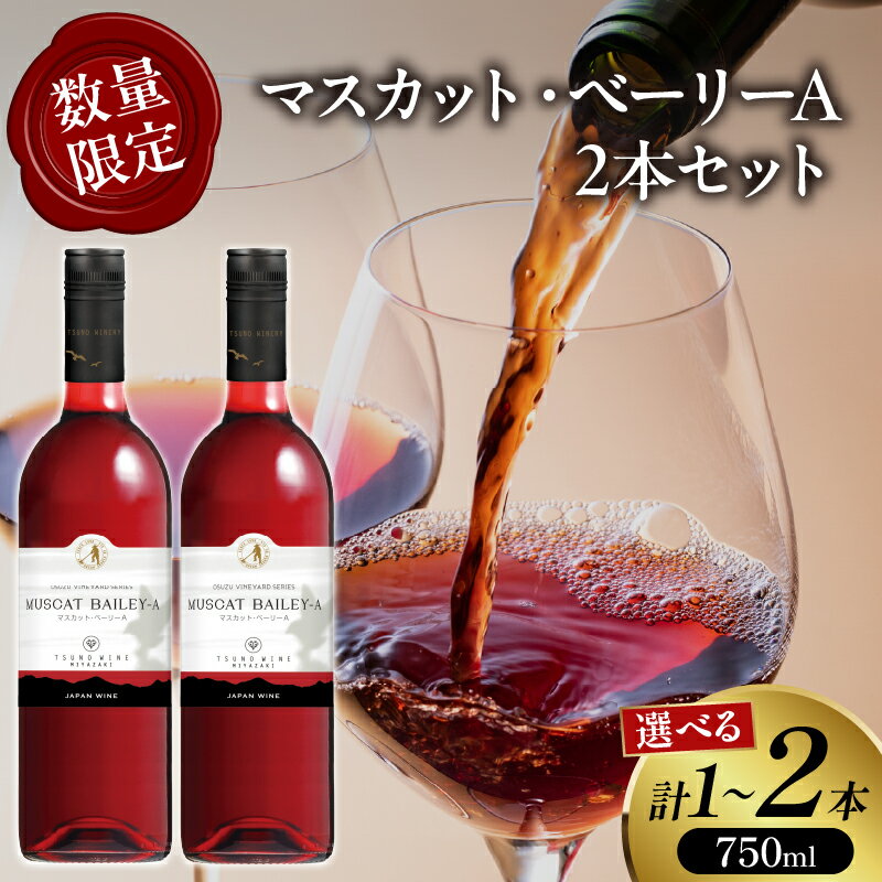 【ふるさと納税】【選べる内容量】 数量限定 マスカット・ベーリーA 1本 or 2本 酒 飲料 アルコール 国産 ぶどう 赤ワイン 辛口 WINE 果実酒 ご褒美 パーティー お祝い 贅沢 記念日 イベント 家呑み 晩酌 ギフト 贈り物 贈答 プレゼント 宮崎県 都農町 送料無料