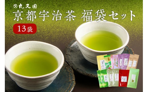 京都宇治茶 13本  福袋セット 宇治茶セット 宇治茶詰合せ お茶詰合せ 飲み比べ 深蒸し茶 かぶせ茶 玉露 かりがね 紅茶 煎茶 グリーンティー 利き茶日本一茶師 ギフト 贈答 プレゼント【072-02】