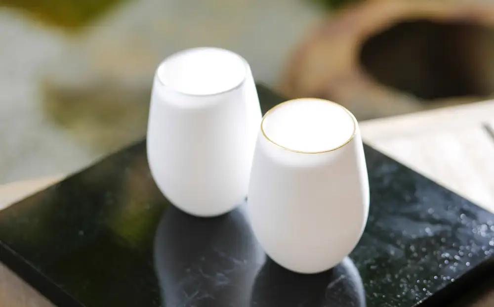 【陶あん】釉玻璃カップ 2個セット(金フチ・銀フチ)｜清水焼 コップ 食器 人気［ 京都 清水焼 京焼 陶芸 食器 人気 おすすめ カップ コップ 器 お取り寄せ 通販 送料無料 ふるさと納税 ］