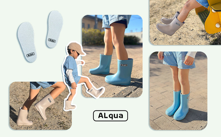 【くすみブルー】【下呂市限定デザイン】子ども用 長靴（サイズ19cm）ミドル丈 高さ 19.5cm くすみカラー ながぐつ レインブーツ キッズ 子供 19センチ 子供用 日本製 下呂市【アルクア飛騨