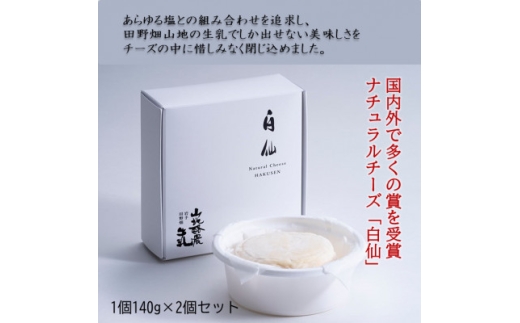 ～大自然で生まれ育った牛さんの恵～白仙(山地ダブルクリーム)2個セット(1個×140g)【1721067】