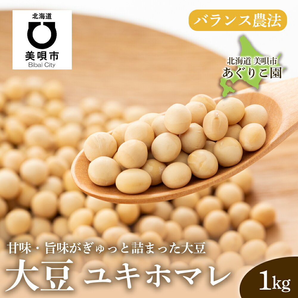 【ふるさと納税】【バランス農法】農薬や肥料を使わずに育てた大豆 ユキホマレ 1kg 大豆 豆 野菜 北海道ふるさと納税 美唄 ふるさと納税 北海道