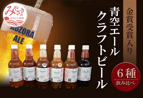 青空エールこだわりのクラフトビール飲み比べ詰め合わせセット6種6本（500mlペットボトル×6本）|ビール 飲み比べ ペールエール バイツェン スタウトIPA ネイパ ブラウンエール