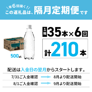 【年6回・隔月定期便】VOX バナジウム 強炭酸水 500ml 35本 ラベルレス【富士吉田市限定カートン】　備蓄 防災 ストック 防災グッズ 保存 ラベルレス 山梨 富士吉田