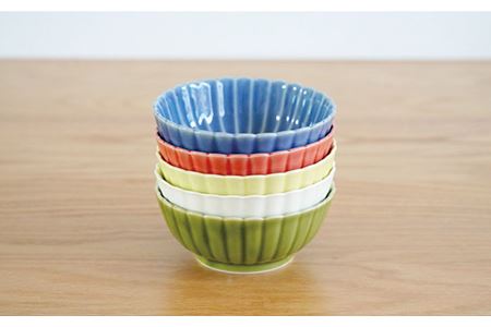 【波佐見焼】花しのぎ 丸小付 小鉢 5色セット（白・薄青・薄緑・薄黄・薄赤） 食器 皿 【団陶器】 [PB90] 波佐見焼