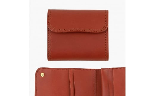 Wホック＆Wステッチ ミニ財布 コニャック色 TSURANE｜トゥクソン Tucson 敬老の日 [0361]