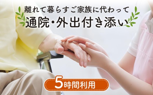 離れて暮らすご家族に代わって通院・外出付き添い　5時間分利用チケット ／ 高齢者 介護 支援 埼玉県 No.387