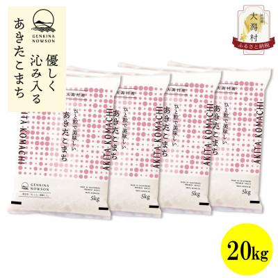 ふるさと納税 大潟村 【毎月定期便】秋田県産あきたこまち白米20kg(5kg×4)全6回