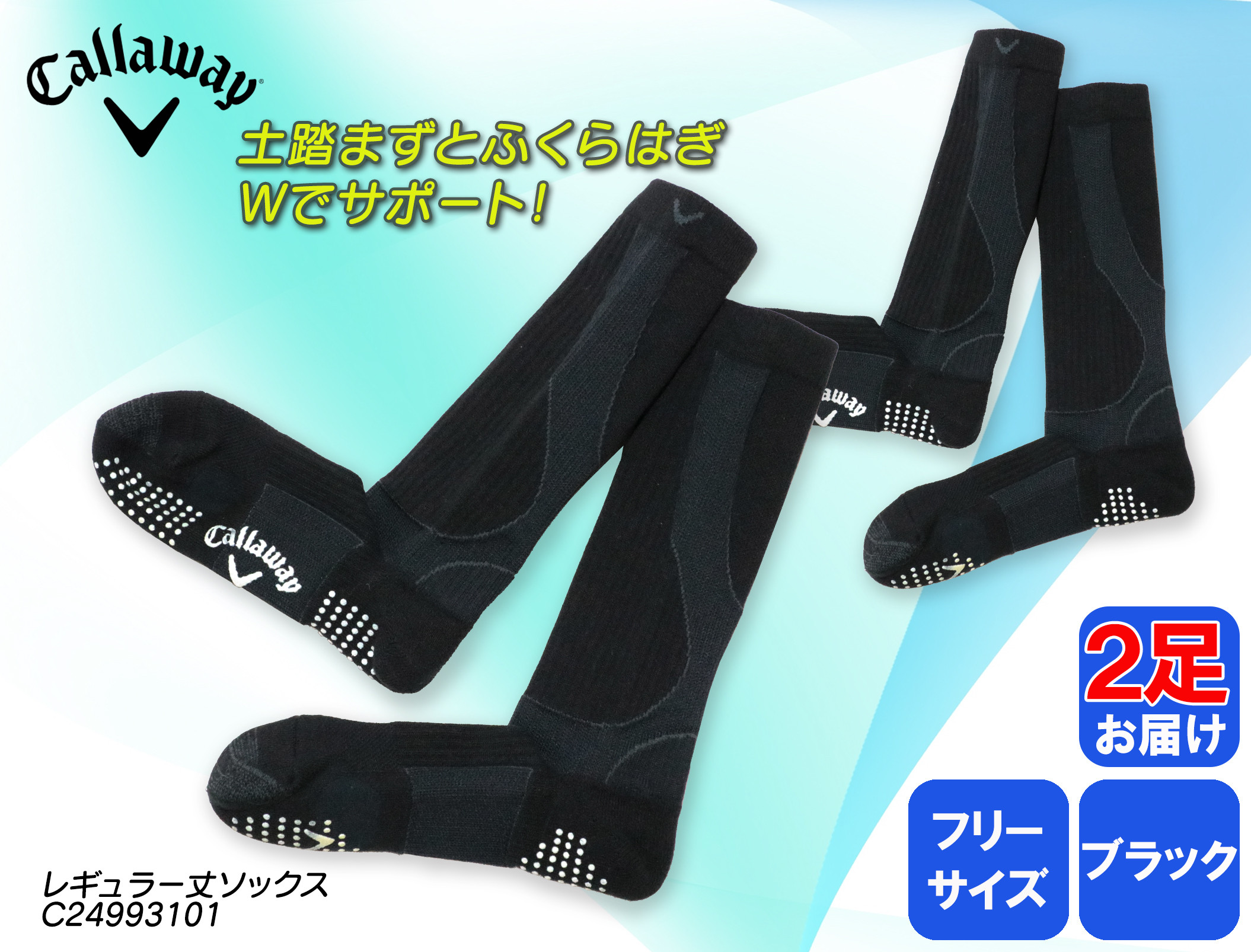 
            ゴルフソックス キャロウェイ レギュラー丈 紳士用 ソックス ブラック フリーサイズ 抗菌防臭 ゴルフ Callaway 2足 黒 ブラック ゴルフ ゴルフ用品 ゴルフ用靴下 靴下 くつした 紳士用 メンズ メーカー ソックス すべり止め 靴下 健康 定番機能 機能性ソックス Fサイズ ゴルフウェア 無地 シンプル くつ下 洋服 スポーツウェア 靴下 ファッション 大阪府 松原市
          