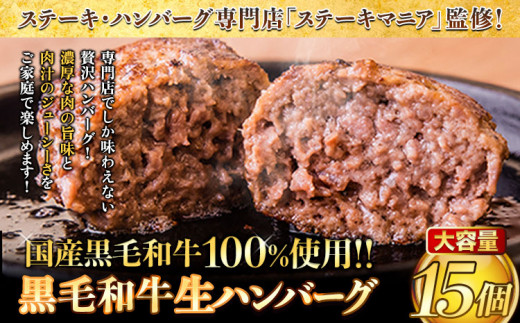 ハンバーグ 黒毛和牛100% 生ハンバーグ 専門店監修 《7-14営業日以内に出荷予定(土日祝除く)》140g×15個入 合計2100g 2kg以上 黒毛和牛 バイキングベーカリー 冷凍 牛肉 牛 冷凍食品 冷凍 冷凍ハンバーグ ビーフ ふるさと納税  黒毛和牛生ハンバーグ 生ハンバーグ 黒生ハンバーグ