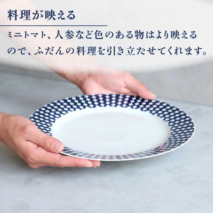 【波佐見焼】dye8号リムプレート 25cm皿 ストレート柄 2点セット【西海陶器】[OA388]