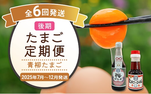 
										
										たまご後期定期便 6回発送（初回のみ醤油付き・たまご20個）20個×6回 合計120個 定期便 6ヶ月 卵 おうはん卵 青柳たまご 送料無料 【2025年7月～12月の計6回お届け】
									