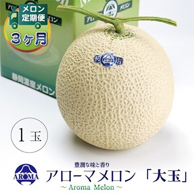 【毎月定期便】アローマメロン白等級(大玉) 1玉 全3回【配送不可地域：離島・北海道・沖縄県】
