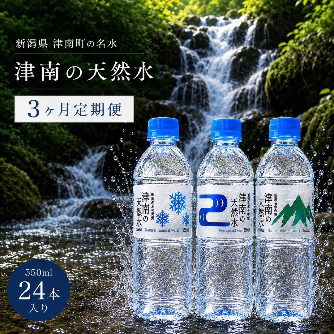 【3ヶ月定期便】水 550ml × 24本 津南の天然水 129404-029-x3