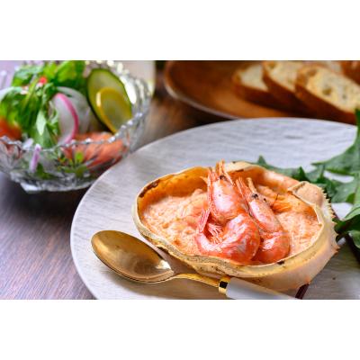 ふるさと納税 京丹後市 カニ屋が作る海のグラタン　夫婦ズワイガニ 甘エビ 岩牡蠣　三種　1セット　計3個入り |  | 02