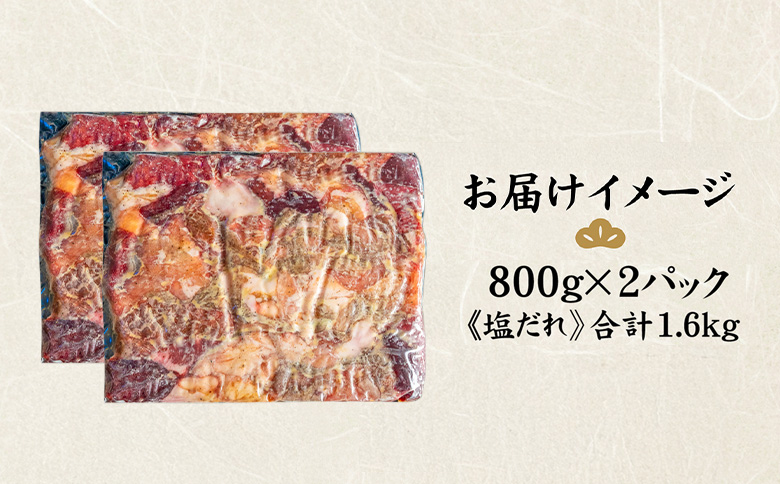 北海道産 厳選ホルモン盛り合わせ800g×2個(合計1.6kg)　塩だれ【57005】_イメージ5