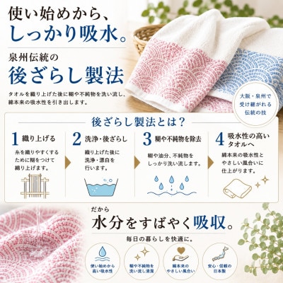 泉州タオル さざ波 フェイスタオル3枚セット【1753786】