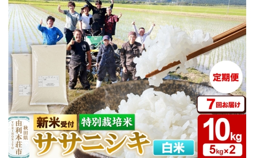 《令和8年産 新米受付》《定期便7ヶ月》【白米】特別栽培米 ササニシキ 10kg（5kg×2袋） 秋田県産 [ササニシキ 新米予約 先行予約 米 お米 こめ 白米 精米 ブランド米 食卓 おにぎり 秋田県産 秋田]