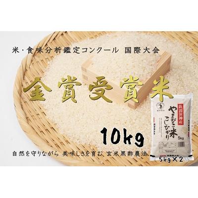 ふるさと納税 阿賀野市 【令和7年産先行受付】玄米黒酢農法コシヒカリ「やまびこ米」10kg(白米5kg×2袋)