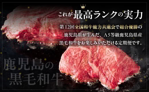 【全4回】A5等級 鹿児島黒毛和牛 赤身牛肉 定期便 076-15