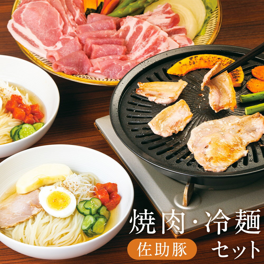 【ふるさと納税】佐助豚 焼肉・冷麺セット 焼肉用 合計750g ロース バラ モモ 冷麺 肉 お肉 にく 豚肉 焼き肉 焼肉 やきにく 惣菜 冷麺 岩手県産 東北産 冷蔵 送料無料