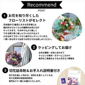 【定期便 12か月】季節のお花 定期便（12か月）【 花 花束フラワーギフト 】