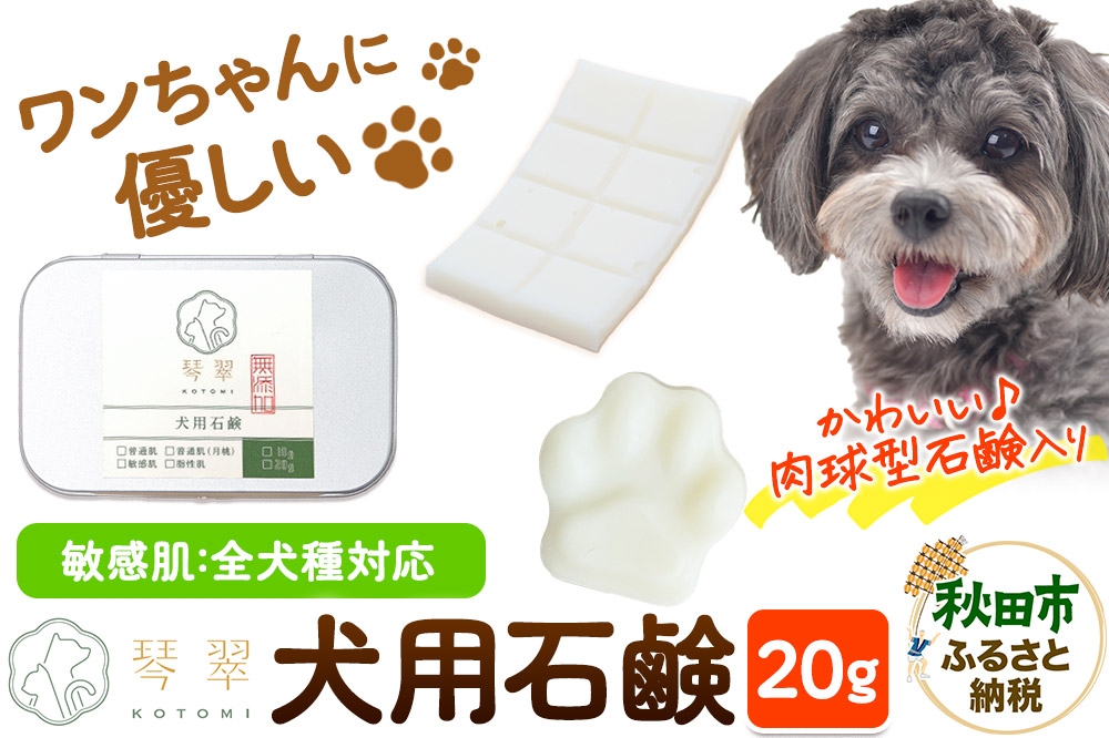 
            ルベール の 犬用石鹸 【敏感肌】 20g 肉球型石鹸入り クロネコゆうパケット
          